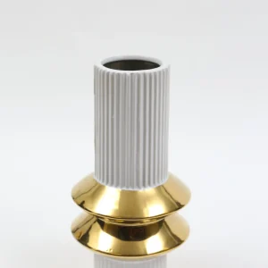 Inspire Me! Home Decor White Linear Vase With Gold Center Rim Detail (2 Sizes)