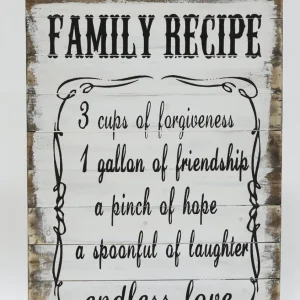 Inspire Me! Home Decor Whitewash “Family Recipe” Wall Plaque WALL ART & MIRRORS