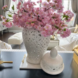 Inspire Me! Home Decor White Beaded Ginger Jar
