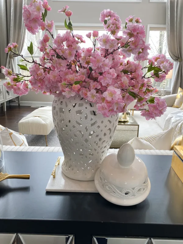 Inspire Me! Home Decor White Beaded Ginger Jar