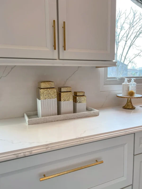 Inspire Me! Home Decor White Hammered Jar With Gold Border & Lid (3 Sizes)