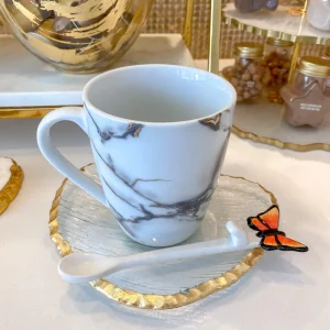 Inspire Me! Home Decor White Stir Spoon W/ Monarch Butterfly Topper KITCHEN