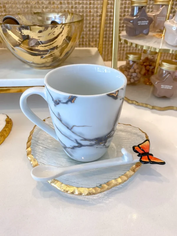 Inspire Me! Home Decor White Stir Spoon W/ Monarch Butterfly Topper KITCHEN