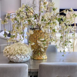 Inspire Me! Home Decor White Floral Ceramic Bowl