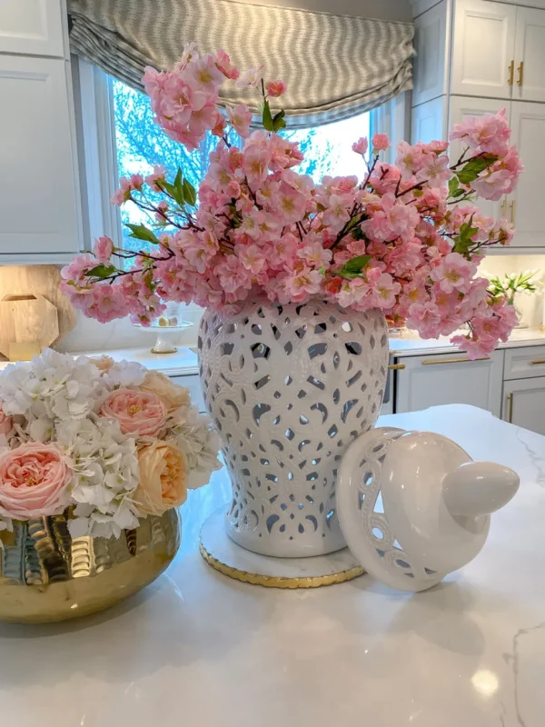 Inspire Me! Home Decor White Beaded Ginger Jar