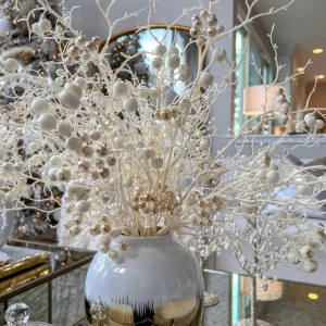 Inspire Me! Home Decor White And Gold Berry Stem