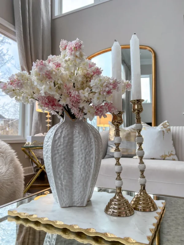 Inspire Me! Home Decor White Pomegranate Vase With Gold Trim (2 Sizes)