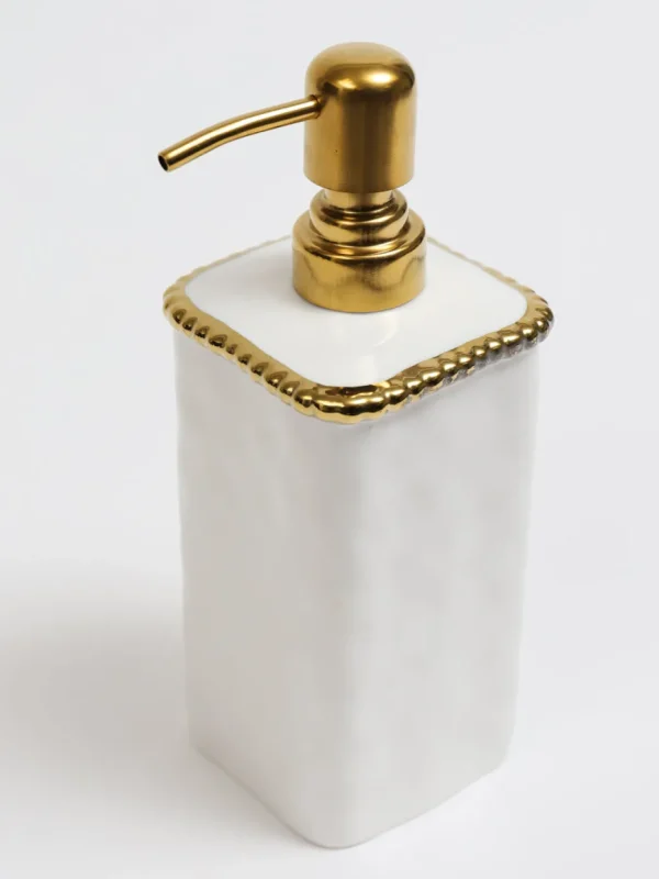 Inspire Me! Home Decor White & Gold Beaded Vanity Collection (3 Items) Each Sold Individually