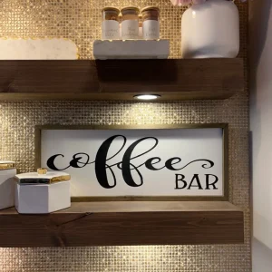 Inspire Me! Home Decor Wooden Coffee Bar Sign