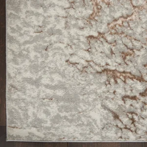 Nourison Metallic Abstract Area Rug Style 2 – Grey/Mocha (4 Sizes) PILLOWS, RUGS, & THROWS