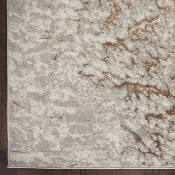 Nourison Metallic Abstract Area Rug Style 2 – Grey/Mocha (4 Sizes) PILLOWS, RUGS, & THROWS