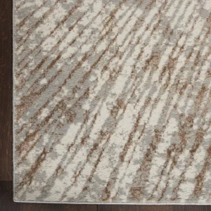 Nourison Metallic Abstract Area Rug Style 1 – Grey/Mocha (4 Sizes)