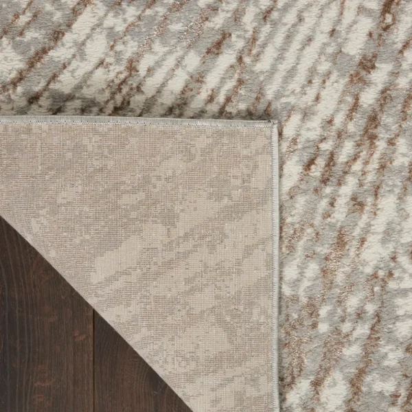 Nourison Metallic Abstract Area Rug Style 1 – Grey/Mocha (4 Sizes)