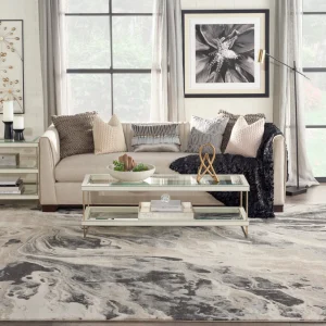 Nourison PILLOWS, RUGS, & THROWS Elegance Area Rug – Charcoal/Grey/Beige (10 Sizes)